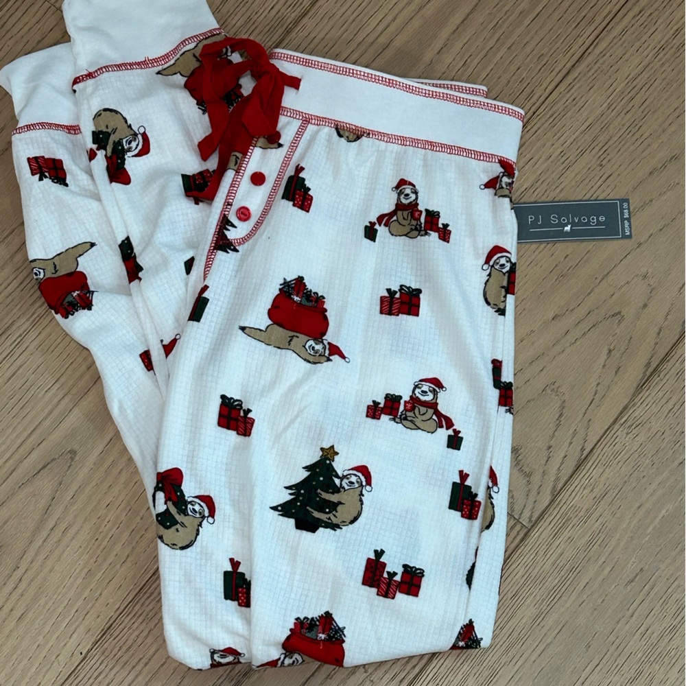 NWT PJ Salvage Pajama Lounge Pants Bottoms Christmas Sloths Animals